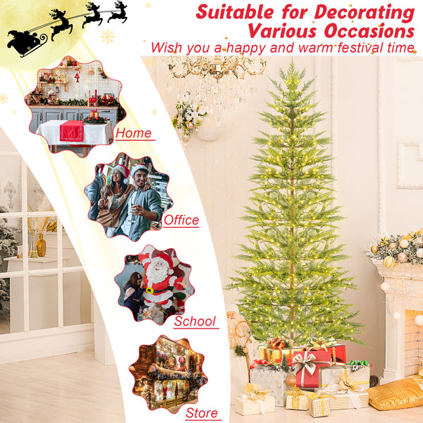 The Holiday Aisle® Lighted Cypress Christmas Tree with Realistic